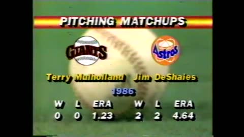 MLB: San Francisco vs Houston 6/14/1986<br>