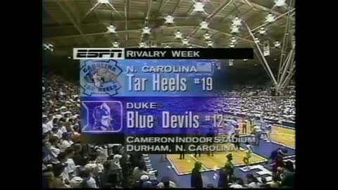 NCAAM: North Carolina vs Duke 1/29/1997