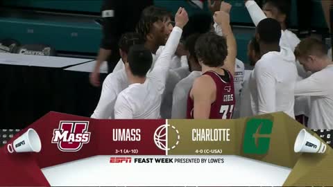 NCAAM: UMass vs Charlotte 11/20/2022