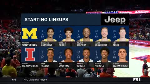 NCAAM: Michigan vs Illinois 1/10/2019